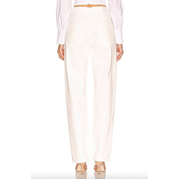 Goldsign Myra Straight Leg High Rise Jean Calla White Womens Size 28 - Picture 3 of 16